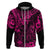 Hawaii King Kamehameha Hoodie Polynesian Pattern Pink Version LT01 Zip Hoodie Pink - Polynesian Pride