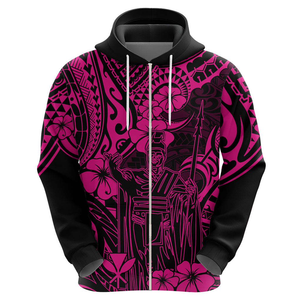 Hawaii King Kamehameha Hoodie Polynesian Pattern Pink Version LT01 - Polynesian Pride