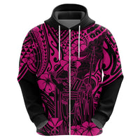 Hawaii King Kamehameha Hoodie Polynesian Pattern Pink Version LT01 - Polynesian Pride
