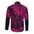 Hawaii King Kamehameha Long Sleeve Button Shirt Polynesian Pattern Pink Version LT01 - Polynesian Pride