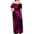 Hawaii King Kamehameha Off Shoulder Maxi Dress Polynesian Pattern Pink Version LT01 - Polynesian Pride