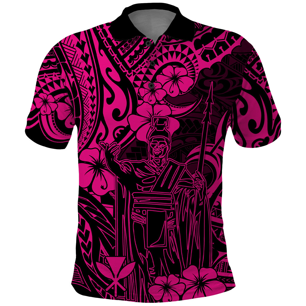 Hawaii King Kamehameha Polo Shirt Polynesian Pattern Pink Version LT01 Pink - Polynesian Pride
