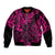 Hawaii King Kamehameha Sleeve Zip Bomber Jacket Polynesian Pattern Pink Version LT01 Unisex Pink - Polynesian Pride