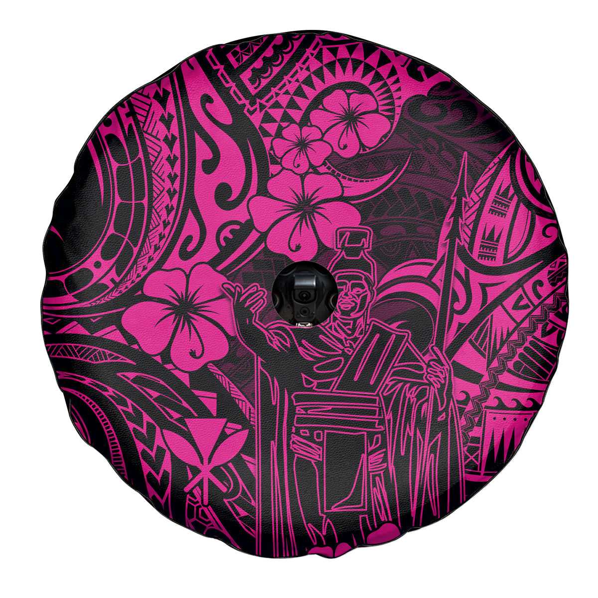 Hawaii King Kamehameha Spare Tire Cover Polynesian Pattern Pink Version LT01 - Polynesian Pride