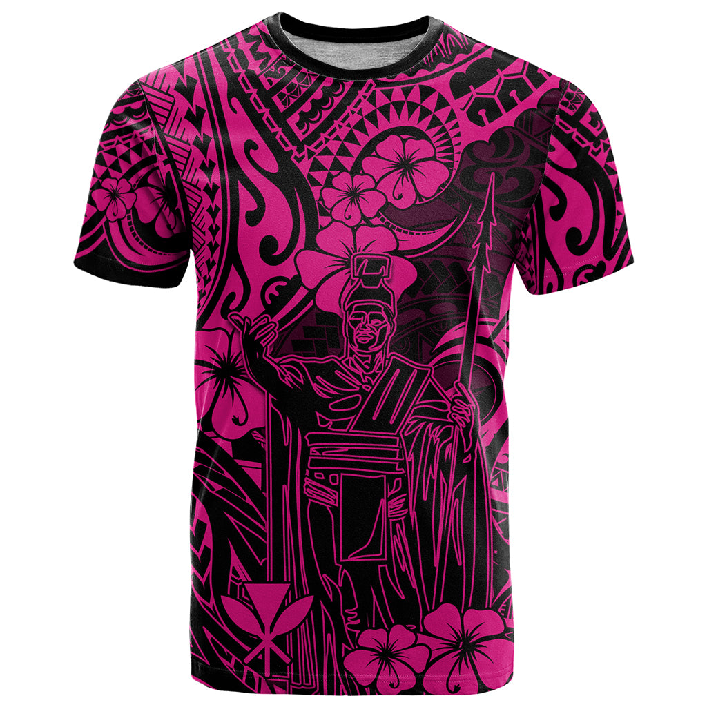 Hawaii King Kamehameha T Shirt Polynesian Pattern Pink Version LT01 Pink - Polynesian Pride