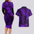 Hawaii King Kamehameha Couples Matching Long Sleeve Bodycon Dress and Hawaiian Shirt Polynesian Pattern Purple Version LT01 - Polynesian Pride