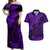 Hawaii King Kamehameha Couples Matching Off Shoulder Maxi Dress and Hawaiian Shirt Polynesian Pattern Purple Version LT01 Purple - Polynesian Pride