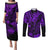 Hawaii King Kamehameha Couples Matching Puletasi Dress and Long Sleeve Button Shirts Polynesian Pattern Purple Version LT01 Purple - Polynesian Pride