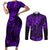 Hawaii King Kamehameha Couples Matching Short Sleeve Bodycon Dress and Long Sleeve Button Shirts Polynesian Pattern Purple Version LT01 Purple - Polynesian Pride