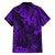 Hawaii King Kamehameha Family Matching Off Shoulder Short Dress and Hawaiian Shirt Polynesian Pattern Purple Version LT01 - Polynesian Pride