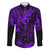 Hawaii King Kamehameha Family Matching Puletasi Dress and Hawaiian Shirt Polynesian Pattern Purple Version LT01 Dad's Shirt - Long Sleeve Purple - Polynesian Pride