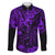 Hawaii King Kamehameha Family Matching Short Sleeve Bodycon Dress and Hawaiian Shirt Polynesian Pattern Purple Version LT01 Dad's Shirt - Long Sleeve Purple - Polynesian Pride