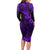 Hawaii King Kamehameha Long Sleeve Bodycon Dress Polynesian Pattern Purple Version LT01 - Polynesian Pride