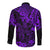 Hawaii King Kamehameha Long Sleeve Button Shirt Polynesian Pattern Purple Version LT01 - Polynesian Pride