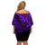 Hawaii King Kamehameha Off Shoulder Short Dress Polynesian Pattern Purple Version LT01 - Polynesian Pride