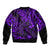 Hawaii King Kamehameha Sleeve Zip Bomber Jacket Polynesian Pattern Purple Version LT01 - Polynesian Pride