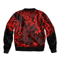 Hawaii King Kamehameha Bomber Jacket Polynesian Pattern Red Version LT01 - Polynesian Pride