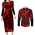 Hawaii King Kamehameha Couples Matching Long Sleeve Bodycon Dress and Long Sleeve Button Shirts Polynesian Pattern Red Version LT01 Red - Polynesian Pride
