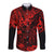 Hawaii King Kamehameha Long Sleeve Button Shirt Polynesian Pattern Red Version LT01 Unisex Red - Polynesian Pride