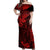 Hawaii King Kamehameha Off Shoulder Maxi Dress Polynesian Pattern Red Version LT01 Women Red - Polynesian Pride