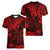 Hawaii King Kamehameha Women V Neck T Shirt Polynesian Pattern Red Version LT01 - Polynesian Pride
