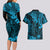 Hawaii King Kamehameha Couples Matching Long Sleeve Bodycon Dress and Hawaiian Shirt Polynesian Pattern Sky Blue Version LT01 - Polynesian Pride