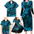 Hawaii King Kamehameha Family Matching Long Sleeve Bodycon Dress and Hawaiian Shirt Polynesian Pattern Sky Blue Version LT01 - Polynesian Pride