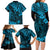 Hawaii King Kamehameha Family Matching Long Sleeve Bodycon Dress and Hawaiian Shirt Polynesian Pattern Sky Blue Version LT01 - Polynesian Pride