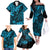 Hawaii King Kamehameha Family Matching Off Shoulder Long Sleeve Dress and Hawaiian Shirt Polynesian Pattern Sky Blue Version LT01 - Polynesian Pride