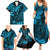 Hawaii King Kamehameha Family Matching Summer Maxi Dress and Hawaiian Shirt Polynesian Pattern Sky Blue Version LT01 - Polynesian Pride