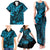 Hawaii King Kamehameha Family Matching Tank Maxi Dress and Hawaiian Shirt Polynesian Pattern Sky Blue Version LT01 - Polynesian Pride