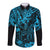 Hawaii King Kamehameha Long Sleeve Button Shirt Polynesian Pattern Sky Blue Version LT01 Unisex Blue - Polynesian Pride