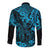 Hawaii King Kamehameha Long Sleeve Button Shirt Polynesian Pattern Sky Blue Version LT01 - Polynesian Pride