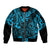 Hawaii King Kamehameha Sleeve Zip Bomber Jacket Polynesian Pattern Sky Blue Version LT01 Unisex Blue - Polynesian Pride