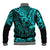 Hawaii King Kamehameha Baseball Jacket Polynesian Pattern Turquoise Version LT01 - Polynesian Pride