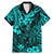 Hawaii King Kamehameha Family Matching Mermaid Dress and Hawaiian Shirt Polynesian Pattern Turquoise Version LT01 Dad's Shirt - Short Sleeve Turquoise - Polynesian Pride