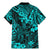 Hawaii King Kamehameha Family Matching Mermaid Dress and Hawaiian Shirt Polynesian Pattern Turquoise Version LT01 - Polynesian Pride