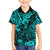 Hawaii King Kamehameha Family Matching Off Shoulder Long Sleeve Dress and Hawaiian Shirt Polynesian Pattern Turquoise Version LT01 Son's Shirt Turquoise - Polynesian Pride