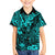 Hawaii King Kamehameha Family Matching Off Shoulder Maxi Dress and Hawaiian Shirt Polynesian Pattern Turquoise Version LT01 Son's Shirt Turquoise - Polynesian Pride