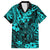 Hawaii King Kamehameha Family Matching Short Sleeve Bodycon Dress and Hawaiian Shirt Polynesian Pattern Turquoise Version LT01 Dad's Shirt - Short Sleeve Turquoise - Polynesian Pride