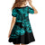 Hawaii King Kamehameha Family Matching Summer Maxi Dress and Hawaiian Shirt Polynesian Pattern Turquoise Version LT01 - Polynesian Pride