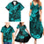 Hawaii King Kamehameha Family Matching Summer Maxi Dress and Hawaiian Shirt Polynesian Pattern Turquoise Version LT01 - Polynesian Pride