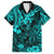 Hawaii King Kamehameha Family Matching Summer Maxi Dress and Hawaiian Shirt Polynesian Pattern Turquoise Version LT01 Dad's Shirt - Short Sleeve Turquoise - Polynesian Pride