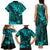 Hawaii King Kamehameha Family Matching Tank Maxi Dress and Hawaiian Shirt Polynesian Pattern Turquoise Version LT01 - Polynesian Pride