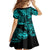 Hawaii King Kamehameha Kid Short Sleeve Dress Polynesian Pattern Turquoise Version LT01 - Polynesian Pride