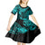 Hawaii King Kamehameha Kid Short Sleeve Dress Polynesian Pattern Turquoise Version LT01 - Polynesian Pride