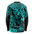 Hawaii King Kamehameha Long Sleeve Shirt Polynesian Pattern Turquoise Version LT01 - Polynesian Pride