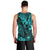 Hawaii King Kamehameha Men Tank Top Polynesian Pattern Turquoise Version LT01 - Polynesian Pride