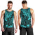 Hawaii King Kamehameha Men Tank Top Polynesian Pattern Turquoise Version LT01 - Polynesian Pride