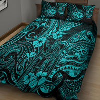 Hawaii King Kamehameha Quilt Bed Set Polynesian Pattern Turquoise Version LT01 - Polynesian Pride